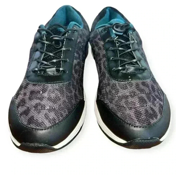 Vionic Shoes Women 9 Neptune 9003 Black Leopard Arch Support Sneakers - Picture 2 of 5